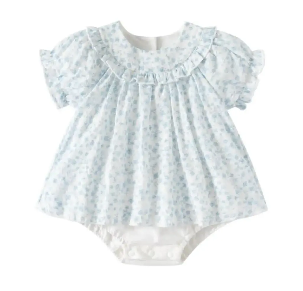 Blue Blue Blossom Baby Romper