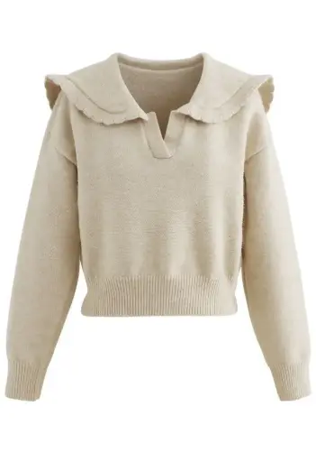 V-neck knit crop sweater - Hugo