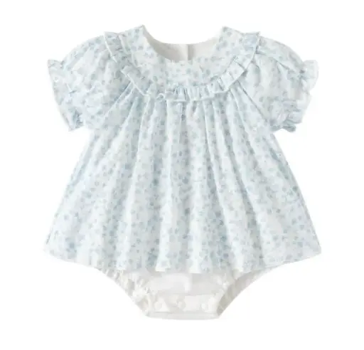 Blue Blue Blossom Baby Romper